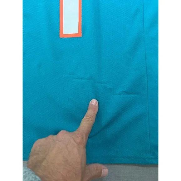 Miami Dolphins NFL Number 1 Tagovailoa NFLPA Jersey XL Blue Short Sleeve - Picture 3 of 9
